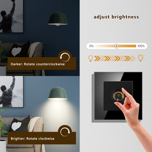 82 Type European Standard Dimming Switch 86 Type SCR Stepless Knob Glass Panel Manual Dimmer For Indoor <b>Lighting</b> - Product Image 2