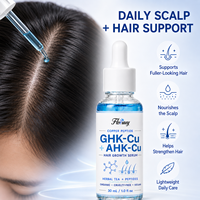 Sérum Naturel de Croissance Capillaire Marque Blanche GHK Cu AHK Peptide de Cuivre Bloqueur de DHT Anti-Chute Nourrissant le Cuir Chevelu Repousse OEM