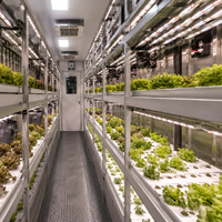 Ferme verticale hydroponique sur mesure à grande échelle, alimentée à l'énergie solaire, pour la culture de la laitue, avec structure en acier et conteneur