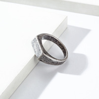 Einfaches Design Edelstahl Blank Siegelring 8mm Silber/Gold/Schwarz/Vintage Ring für Männer/Frauen mit benutzer definiertem Laser-Logo