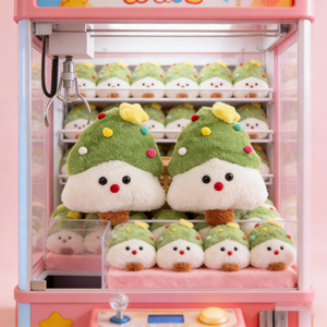 Jouets en peluche de Noël en gros de 20 cm, animaux en peluche doux avec sommet d'<span class=keywords><strong>arbre</strong></span> vert pour distributeur automatique - Product Image 1