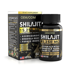 Cápsulas 8 en 1 de Alta Potencia con Ashwagandha y Rhodiola, Suplemento para Mejorar el Estado de Ánimo y Aumentar la Energía, 60 Cápsulas de Shilajit - Product Image 4