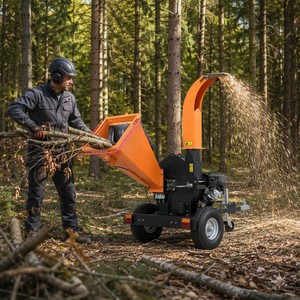 Broyeur de bois à disque professionnel NEXAGROT GS150, 15 CV, essence, démarrage électrique, capacité de 120 mm, broyeur d'arbres de 4,7 pouces, roues stables - Product Image 5