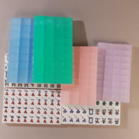 Ensemble complet de Mahjong américain en acrylique couleur gelée, avec marquage numérique anglais, conforme NMJL, motif personnalisé, vente en gros