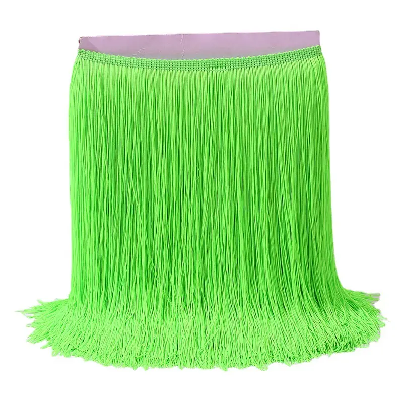 Individuelle 20 cm lange neon farbe chinlon spitze zierleiste nylon fransen quaste für latin kleid bühne kleidung vorhang