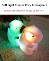 Lampe de nuit en peluche Capybara LED colorée, poupée en peluche Capybara bébé avec LED