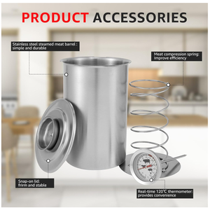 Prensa para Hamburguesas y Embutidos de Acero Inoxidable con Termómetro de Dial y Resorte de Compresión - Product Image 5