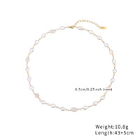 Bijoux fins vintage, collier de perles d'imitation blanches multicouches, long collier en acier inoxydable avec couches trempées, style tendance