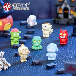 Ornements en résine de monstres de dessins animés d'Halloween, fantômes et impés mignons, décorations de bureau, aménagement de scènes de fêtes, vente en gros - Product Image 3