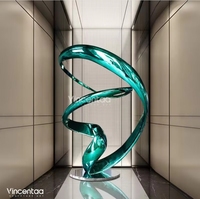 Sculpture d'art moderne verte Vincentaa pour la décoration intérieure de luxe, sculpture d'hôtel