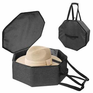 Foldable Hat <b>Box</b> with Handle - Stackable <b>Storage</b> Organizer for Closet, Travel Cowboy Hat Carrier for Women & Men - Product Image 1