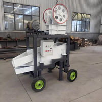 Concasseur mobile à mâchoires pour pierres et minerais - Capacité max. 10t/h - Haute productivité - Moteur en acier