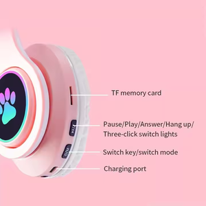 Auriculares B39M con Luz Intermitente, Orejas Lindas, Auriculares Estéreo B39 con Soporte para Tarjeta TF, Auriculares Inalámbricos para Niñas, Regalo de Cumpleaños - Product Image 3