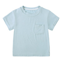 T-shirt personnalisé avec logo pour tout-petits, vêtements d'été respirants, haut basique unisexe pour enfants avec poche, t-shirt pour bébé