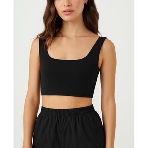 Women's Sport <b>Bra</b> Tank Top Spandex Square Neck Spaghetti Strap Four Way <b>Stretch</b> Workout Fitness Crop Top Multi Pack - Product Image 3