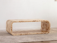 Tables d'appoint modernes en placage de bois de burl pour chambre à coucher, tables basses rectangulaires durables pour salon, décoration intérieure