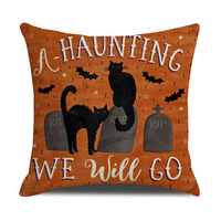 Housse de coussin décorative YINUAN personnalisée pour Halloween, avec fermeture éclair, motifs citrouille effrayante, chat noir, sorcière et chaudron