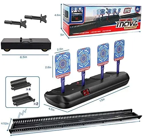 Puntuación digital para deportes al aire libre y interiores para niños, objetivo de tiro electrónico en movimiento con pistas compatibles con nnerf