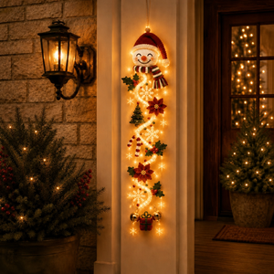 Decorazioni Natalizie per la Casa: Kit Fai-da-Te per Pendenti Luminosi all'Uncinetto con Design di Babbo <span class=keywords><strong>Natale</strong></span>, Renne, Pupazzo di Neve e <span class=keywords><strong>Angeli</strong></span>, Decorazione Luminosa per Porta - Product Image 4