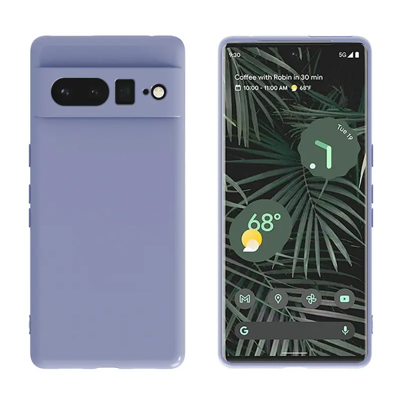 New Arrival For Google Pixel 7 Pro Liquid Silicone Phone Case with Microfiber Cloth Lining