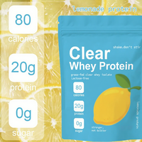 Poudre de Protéine de Lactosérum au Citron 20G Protéines Supplément Sportif Sans Gluten Zéro Sucre Sûr pour le Transit Intestinal Isolat de Lactosérum de Bovins Élevés en Pâturage Vrac