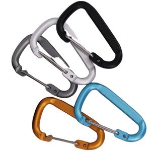 Custom LOGO Small Aluminum D <b>Ring</b> Wire Gate Quick Release Carabiner <b>Clips</b> Spring Snap Hook Portable Eco-friendly Keychain - Product Image 5