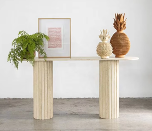 <span class=keywords><strong>Sala</strong></span> soggiorno <span class=keywords><strong>angolo</strong></span> pietra mobili hotel lobby ingresso parete di lusso in marmo opaco tavolo console in travertino - Product Image 5