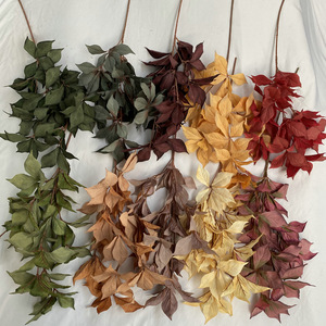 Flor Artificial larga solo hoja de avellano plana decoración de salón de bodas guía de camino de <span class=keywords><strong>planta</strong></span> verde paisajismo decoración de hojas verdes - Product Image 2