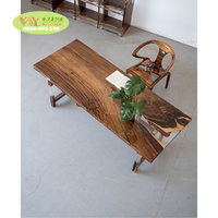 Table de table en bois époxy clair noyer sud-américain bord droit singe Pod arbre Table à manger en bois 2000*800*45mm