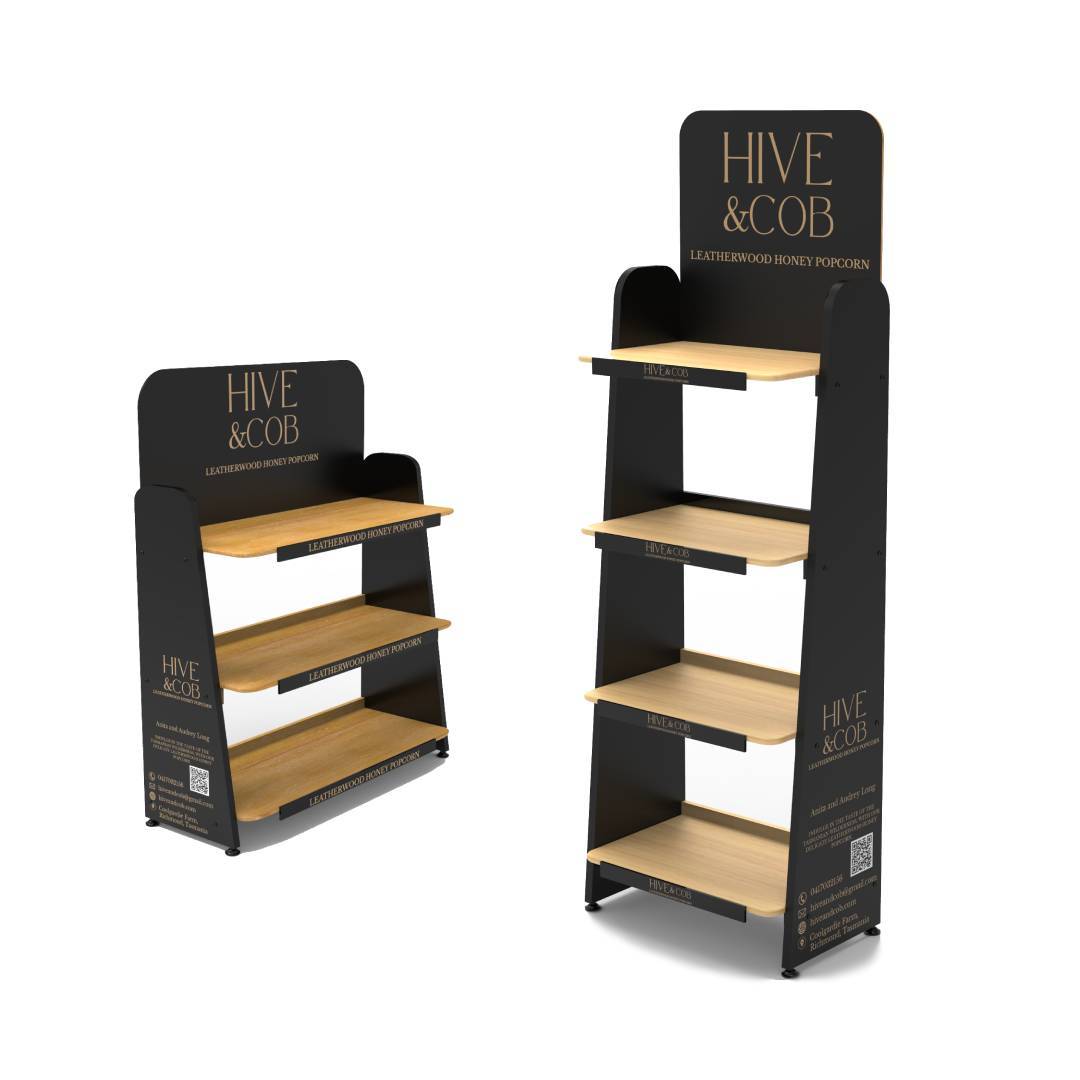Custom Wooden Easy Assemble Display Rack for Snack & Popcorn Display Stand for Retail for Supermarkets & Retail Stores — view 2
