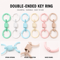 Porte-clés pivotant double fermoir couleur bonbon mignon pour femme, cadeau, bricolage, artisanat, breloque de sac, accessoires en gros