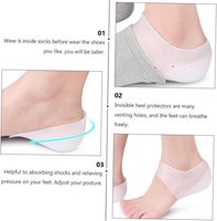 Semelles rehaussantes respirantes de 3 cm avec protection du talon, perforations et absorption des chocs – Inserts invisibles pour chaussures, rehausseurs de hauteur pour les pieds