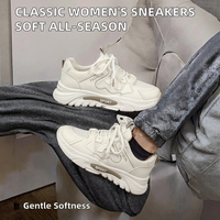 Baskets de sport classiques à lacets pour femmes, semelle haute en caoutchouc antidérapante, PU souple résistant à l'usure, tendance mode printemps été automne