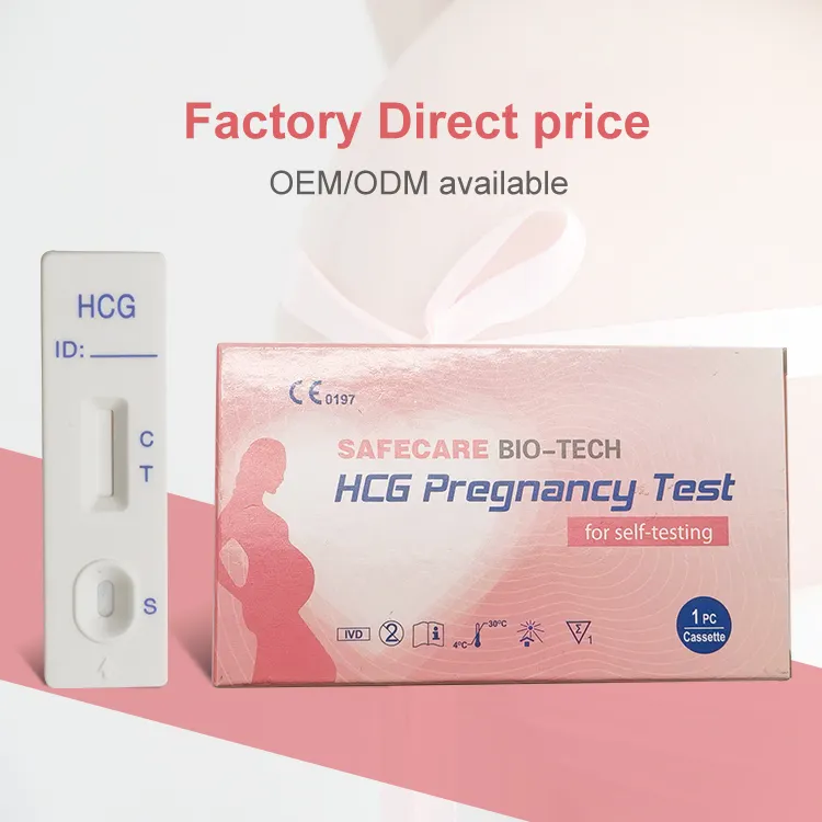 ワンステップHcg妊娠尿カセットテストミッドストリームHcg妊娠テスト迅速なテストデバイス