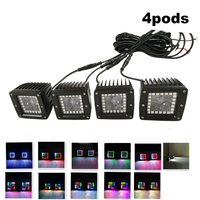 Projecteur Led antibrouillard avec télécommande sans fil RF, 2 pièces, 3.2 pouces, faisceau lumineux pour le travail, tout-terrain, 4x4, RGB