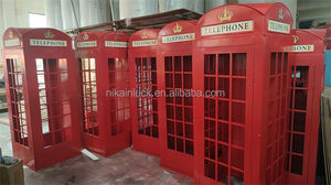 Vendita calda cabina telefonica in metallo rosso decorazione Vintage London cabina telefonica di sostegno per lo sfondo di nozze - Product Image 5