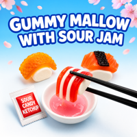 Bonbons gélifiés en forme de sushi certifiés halal Yoloduck, bonbons fruités moelleux halal en vrac