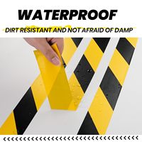 Ruban de marquage au sol en PVC jaune et noir, ruban d'avertissement de danger, imperméable, antidérapant, pour la sécurité des entrepôts et des usines