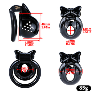 Jaula de Castidad Negra con Lazo, Modelo 2026, Dispositivo de Castidad con Bloqueo para Hombres, Aumenta la Confianza, Sensación Segura, Jaula Portátil - Product Image 6