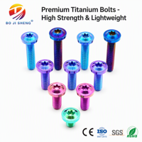 Vis à tête cylindrique en alliage de titane Gr5 TC4, anodisée couleur, à six pans étoilés, pour moto et vélo, fournie par l'usine BOJISHENG