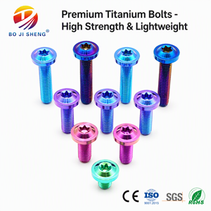 Tornillo <span class=keywords><strong>de</strong></span> Cabeza Cilíndrica con Rosca UNC <span class=keywords><strong>de</strong></span> Aleación <span class=keywords><strong>de</strong></span> Titanio Gr5 TC4 BOJISHENG, <span class=keywords><strong>Anodizado</strong></span> en Color, para Motocicleta - Product Image 1
