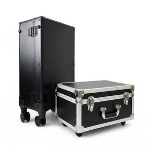 Custom Travel Carrying Black Luggage Box Flight Frame <b>Trolley</b> Display Sample Case Alloy Aluminum Suitcase With Wheels - Product Image 2