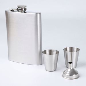 Stainless Steel Flask <b>Sandblasted</b> Set with Cup Funnel Customizable Logo Outdoor Portable 8oz Manufacturer Wholesale Made China - Product Image 5