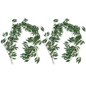 Cây giả lá liễu 5.6ft, dây leo nhân tạo, lá ruscus xanh kiểu Ý, vòng hoa trang trí bàn ăn, trang trí tiệc cưới, tiệc tắm - Product Image 4