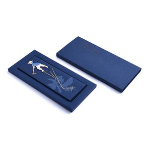 Marcapáginas Plegable de Cartulina Azul con Imágenes de Figuras Tradicionales Chinas y Colgante, Varios Estilos - Product Image 3