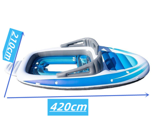 Tappetino Gonfiabile Galleggiante Quadrato/Ovale in PVC di Alta Qualità, Spessore 25cm, Prezzo di Fabbrica Waterhan, per 6 Adulti, Ideale per il Mare - Product Image 2