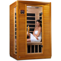 Nouveau Design Cabine de Sauna Infrarouge Intérieur à Vapeur, 2 Personnes, Hammam en Bois de Hemlock