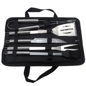 5 em 1 aço inoxidável churrasco multi funcional churrasqueira conjunto de ferramentas para churrasco ao ar livre camping