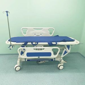 Adjustable Height Hospital <b>Trolley</b> With 4 Castors Plastic Material Contemporary Design For Medical Transport And Examination - Product Image 1