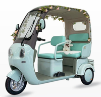 Tricycle électrique semi-fermé avec auvent, scooter électrique à 3 roues pour adultes, idéal pour les déplacements quotidiens en famille et le transport d'enfants
